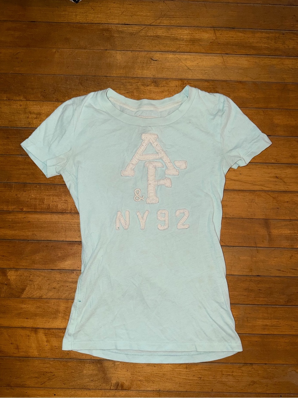 VTG Abercrombie & Fitch Light Blue Short-Sleeve Logo Tee